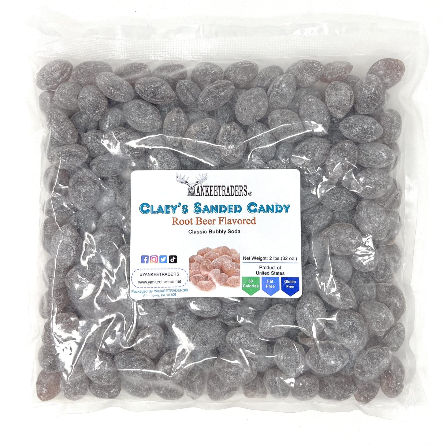 Oasis Supply Claeys Sanded Candy Drops, Root Beer, 2 Pound, Black