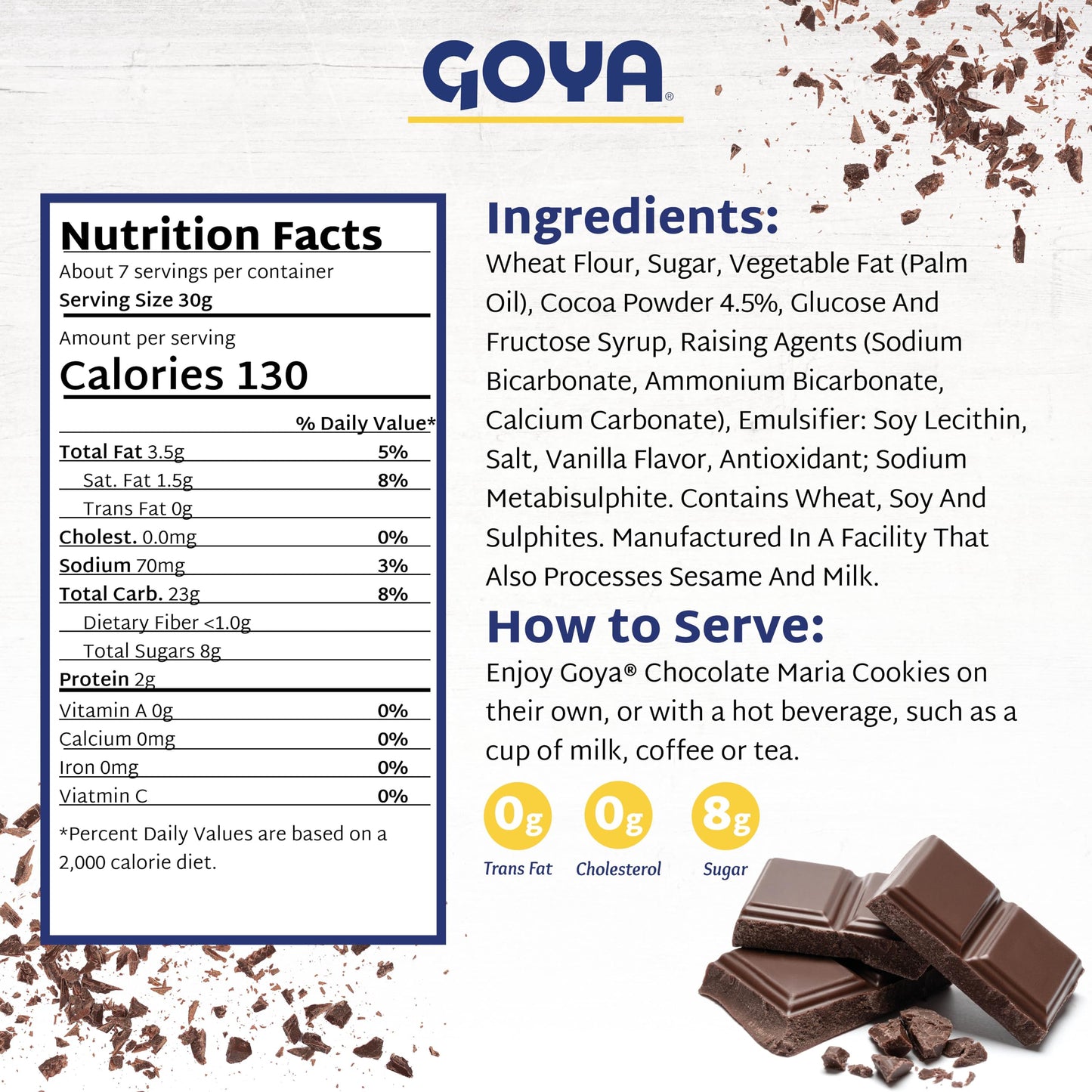 Chocolate Cookies By Goya, Chocolate Wafer Cookies For Icebox Cake, Thin, Crisp, Baked Goods, Snacks For School And Work, Lunch