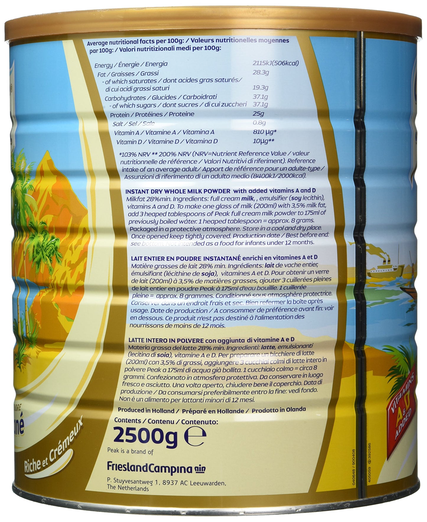 Peak Dry Whole Milk Powder, 2500 Gram