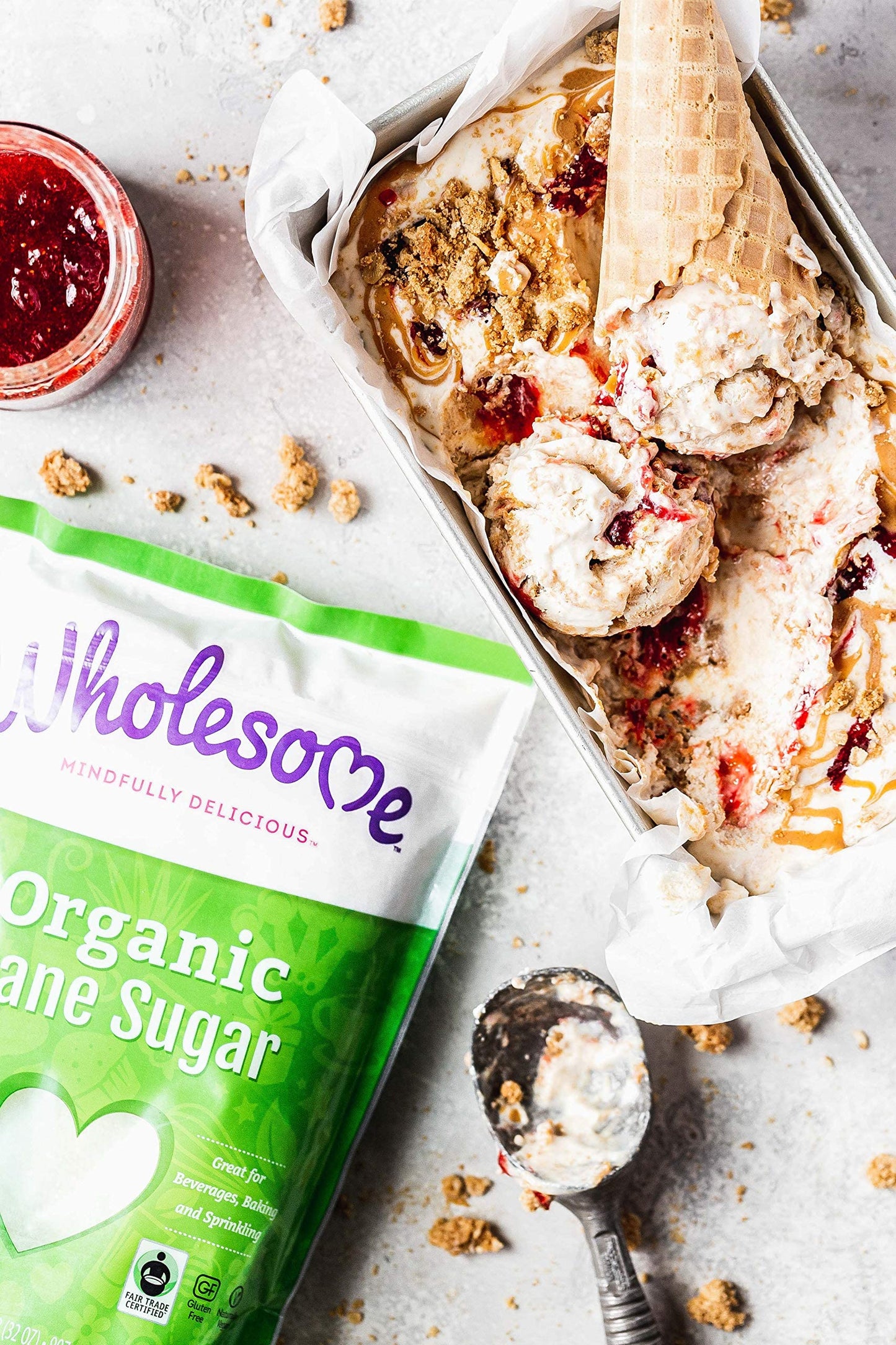 Wholesome Sweeteners 32-Ounce Organic Cane Sugar, Fair Trade, Non GMO, Gluten Free, Pure & Vegan, for Baking and Sweetening, 12
