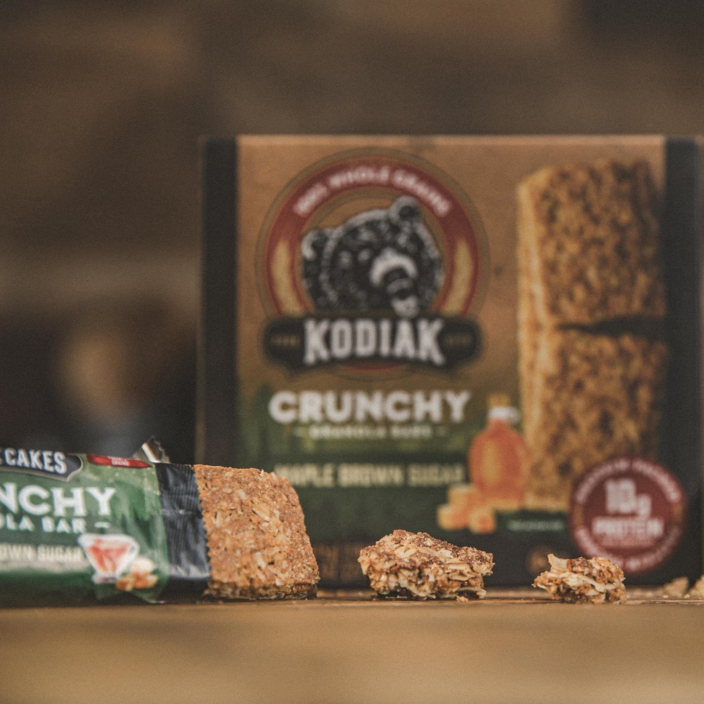 Kodiak Crunchy Granola Snack Bars, Maple Brown Sugar, High Protein, 100% Whole Grains, 1 Box With 6 Pouches (12 Bars)