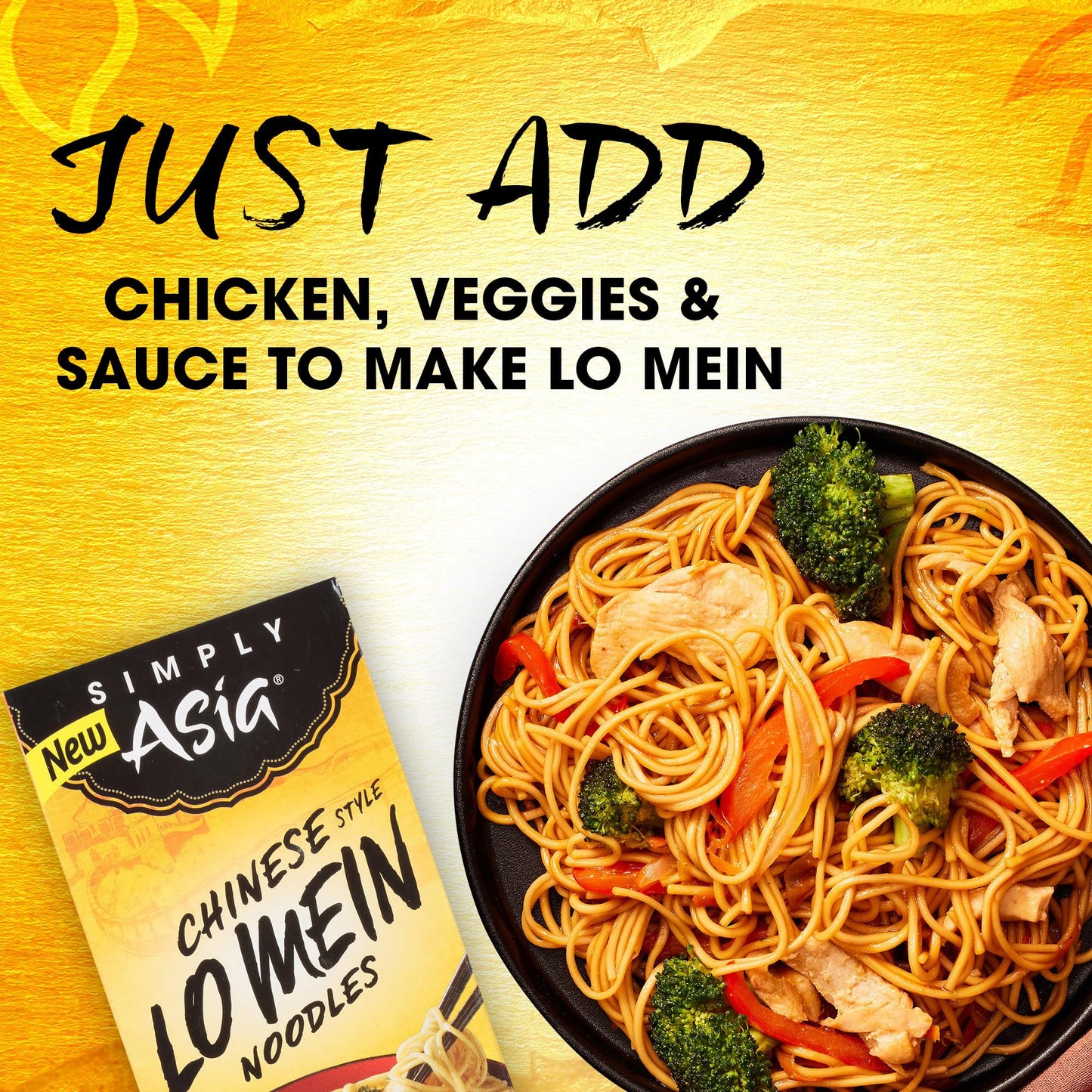 Simply Asia Lo Mein Noodles, Chinese Style, No MSG, For Cold Noodle Soups, Vegetable Lo Mei, Chicken Lo Mein & Stir-Fries, 14 oz