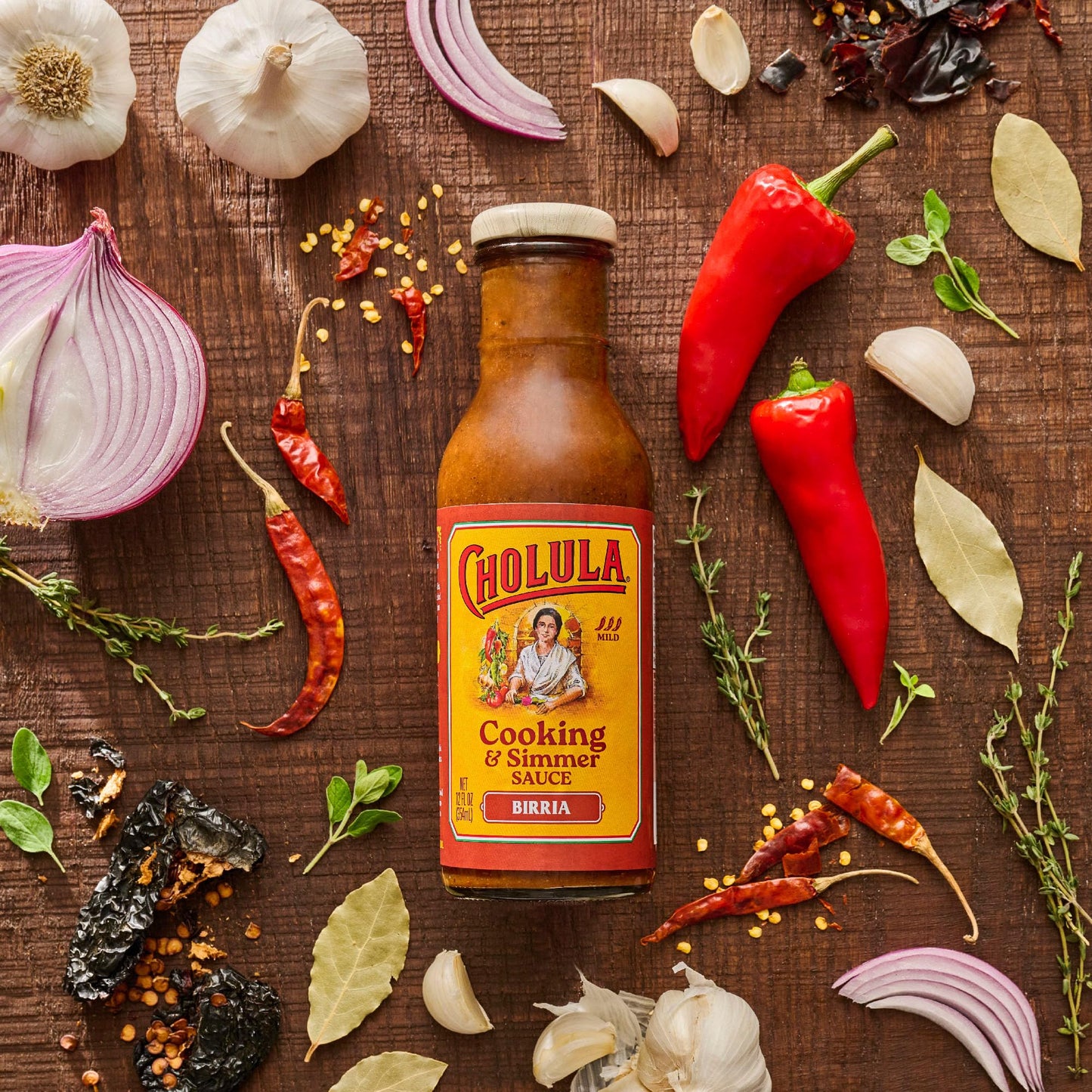 Cholula Cooking & Simmer Sauce, Birria, For Birria Tacos, Slow-Cooked Beef, Stew, Quesadillas and More, 12 fl oz