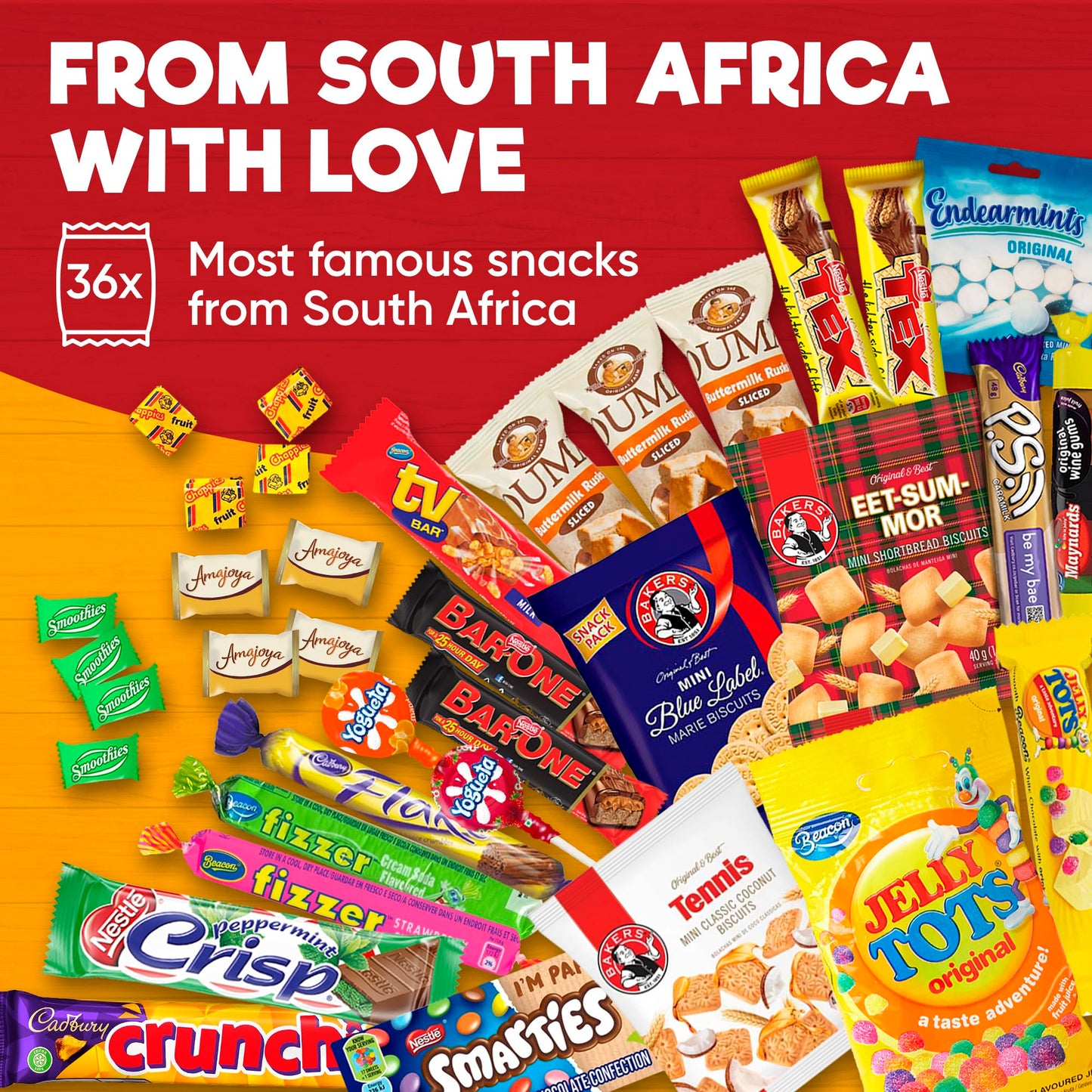 from Home South African Snacks Food Box | Authentic Candies & Chocolate Bars | Large 36 Pack