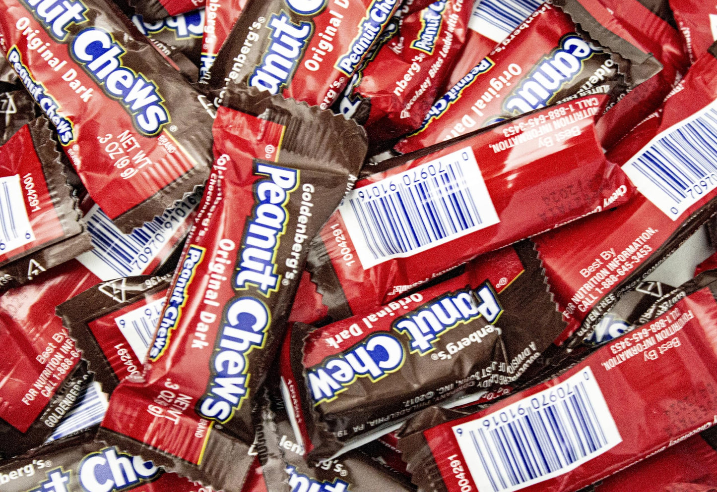 Goldenberg'S Peanut Chews - 1.5 Lbs Original Dark Chocolate Mini Wrapped Candy Bars