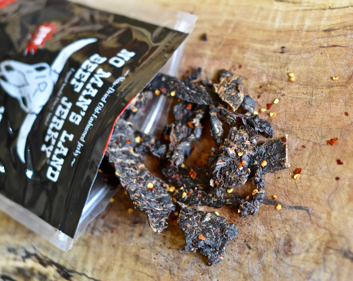 No Mans Land Hot Beef Jerky High Protein Low Calorie Low Carb Beef Snack 16Oz Bag