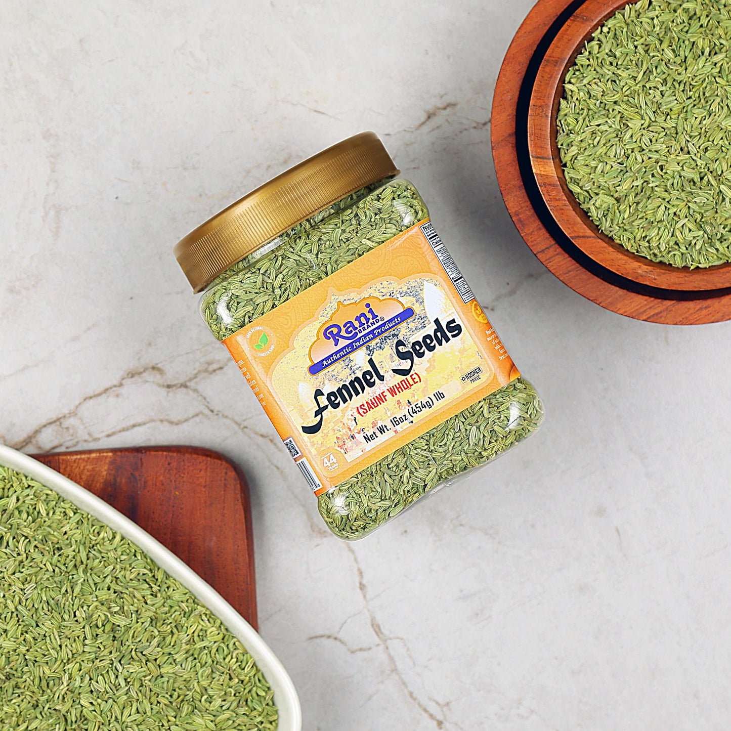 Rani Fennel Seeds (Saunf Sabut) Whole Spice 16Oz (1Lb) 454G Pet Jar All Natural Gluten Friendly Non-Gmo Vegan Indian Origin