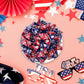 Partyworks Patriotic Candy - 40 Count Bag - Popping Rocks Pouches - Strawberry, Blue Raspberry Flavors - Individual Triangles