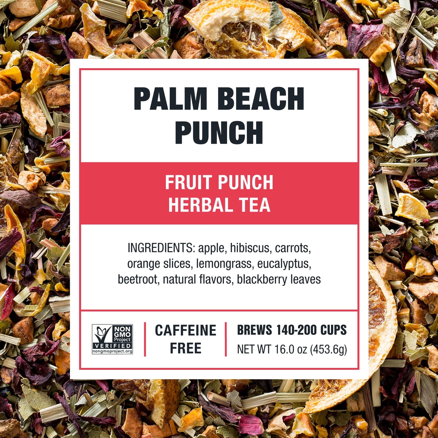 Tiesta Tea - Palm Beach Punch | Loose Leaf | Fruit Punch Herbal Tea | Caffeine-Free Tropical Blend With Apple And Orange | Brews Hot Or Iced | 16Oz Resealable Bulk Pouch | Up To 200 Cups