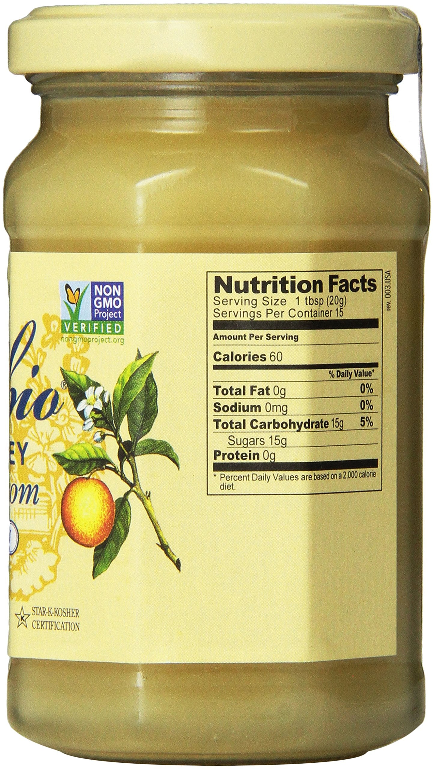 Rigoni di Asiago Raw Creamy Honey, Orange Blossom, 10.6 Ounce, Pack of 1, Model THA4