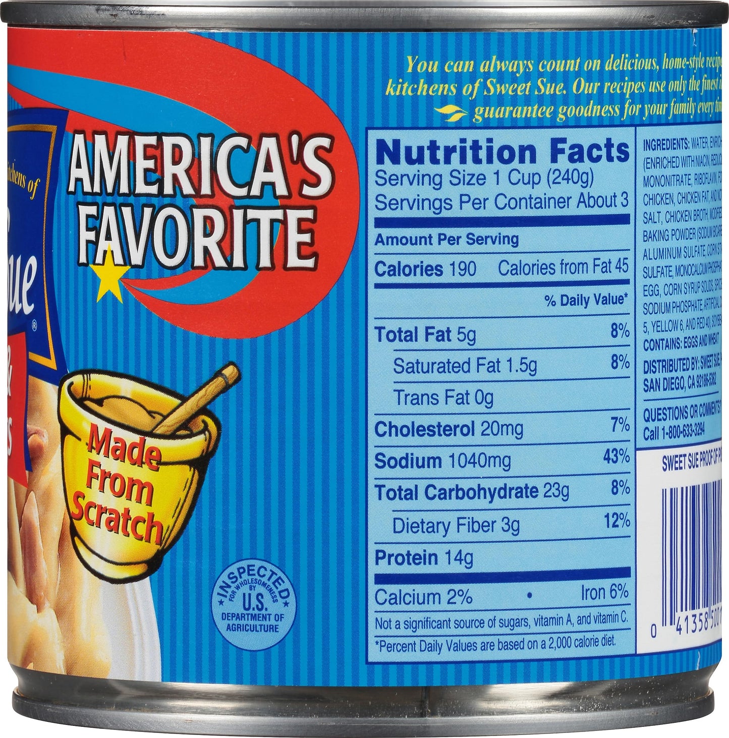 Sweet Sue Chicken & Dumplings, 24 Oz Can (Pack Of 12) - 14G Protein Per Serving - Made From Scratch Soup Recipe, Ready To Eat Meal
