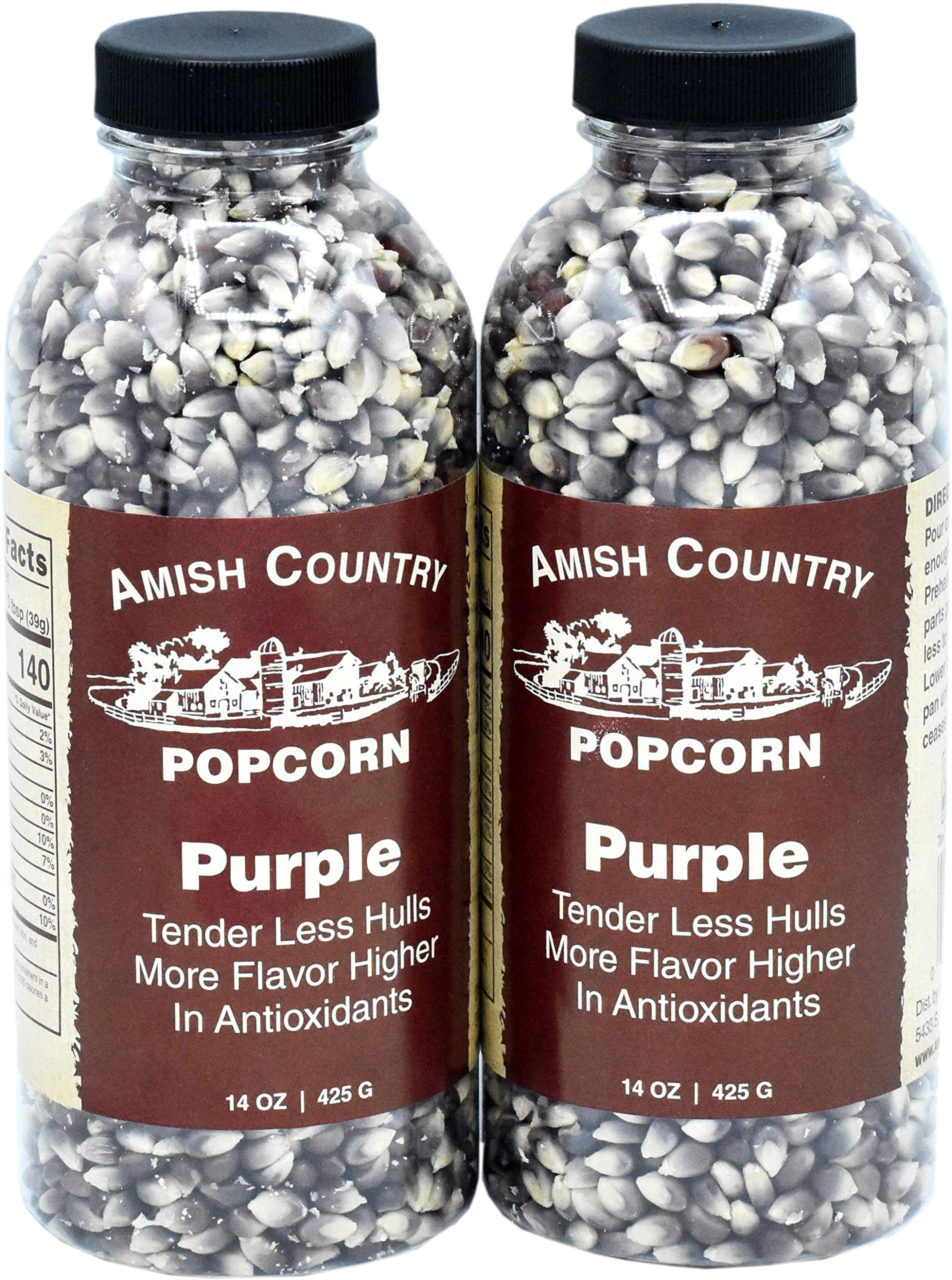 Amish Country Popcorn | 2-14 Oz Bottles | Purple Popcorn Kernels | Old Fashioned, Non-Gmo And Gluten Free (2-14 Oz Bottles)