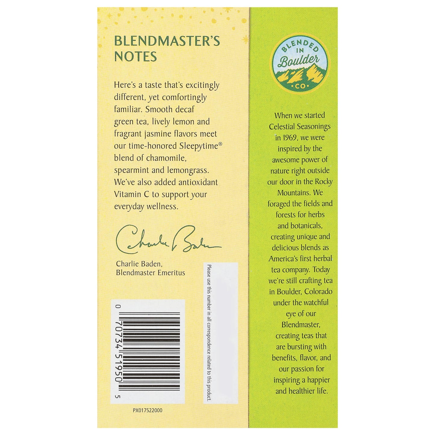 Celestial Seasonings Green Tea, Sleepytime Decaf Lemon Jasmine, Decaffeinated Sleep Tea, 20 Tea Bags (Pack Of 6) (Packaging May Vary)