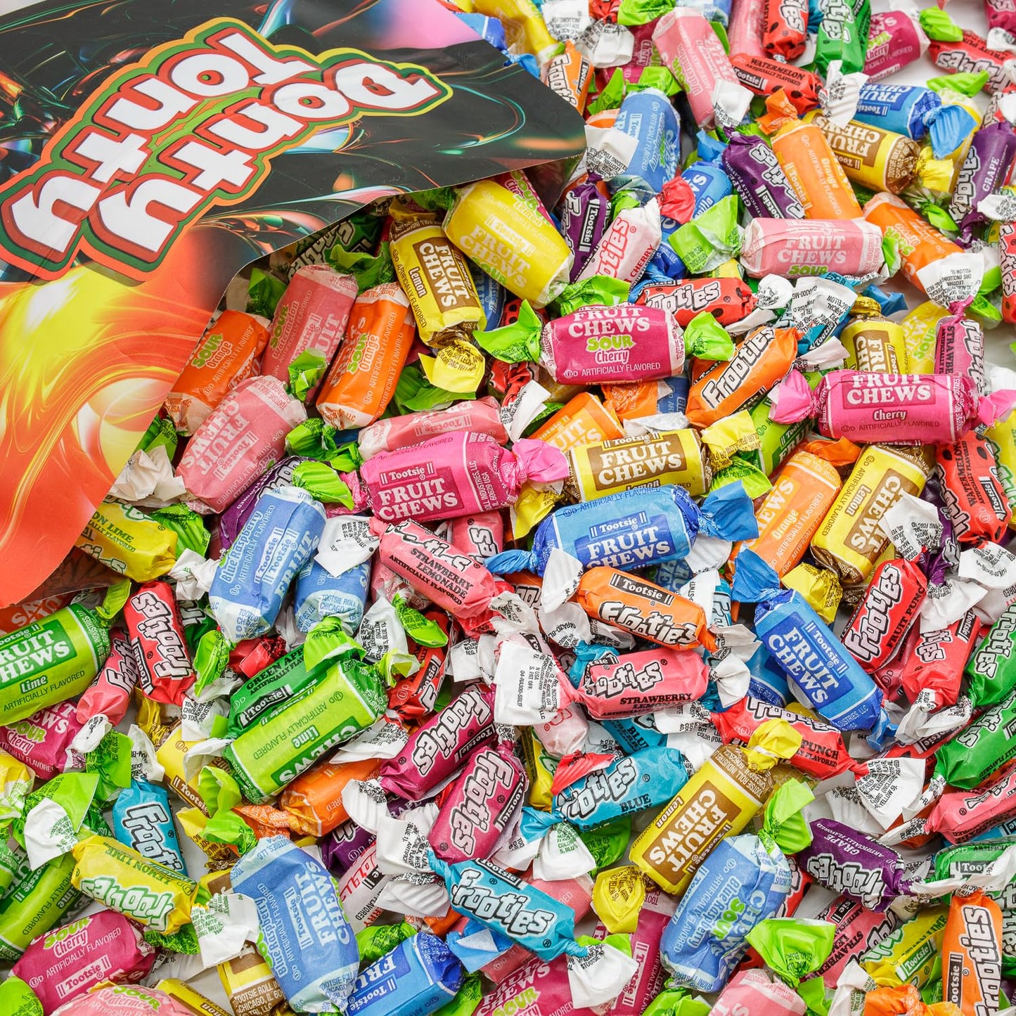 Candy Grand Variety Mix 5 Pounds - Anti Melt Pack  Assorted (Fruit Chews  Frooties  and Sour)  Bulk  Individually Wrapped  Resealable Bag