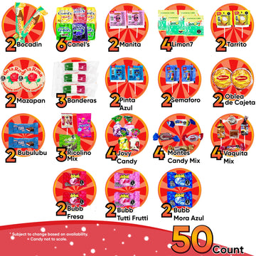 Sabores De Mexico Mexican Candy Variety Pack 50 Count Assortment Multicolor