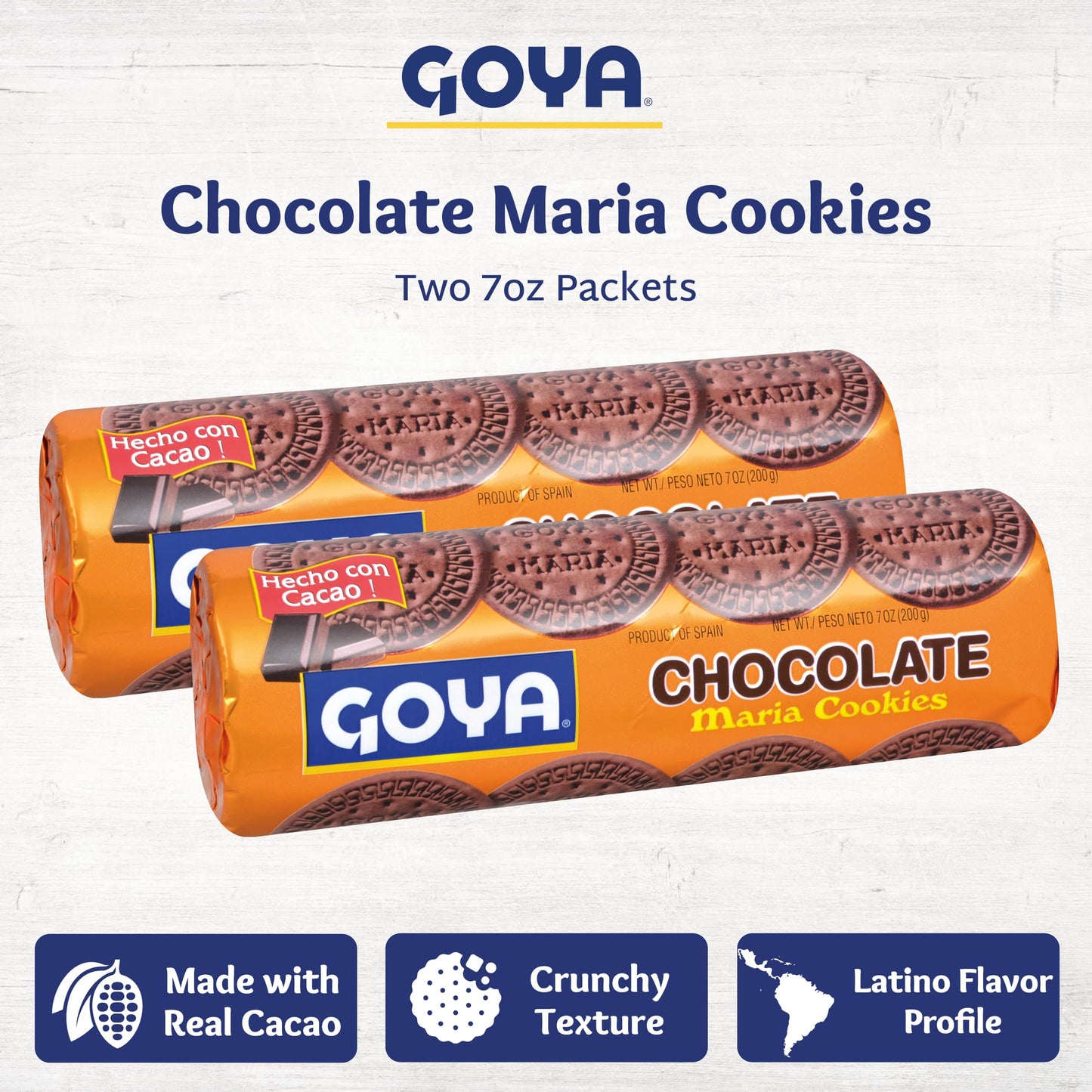 Chocolate Cookies By Goya, Chocolate Wafer Cookies For Icebox Cake, Thin, Crisp, Baked Goods, Snacks For School And Work, Lunch