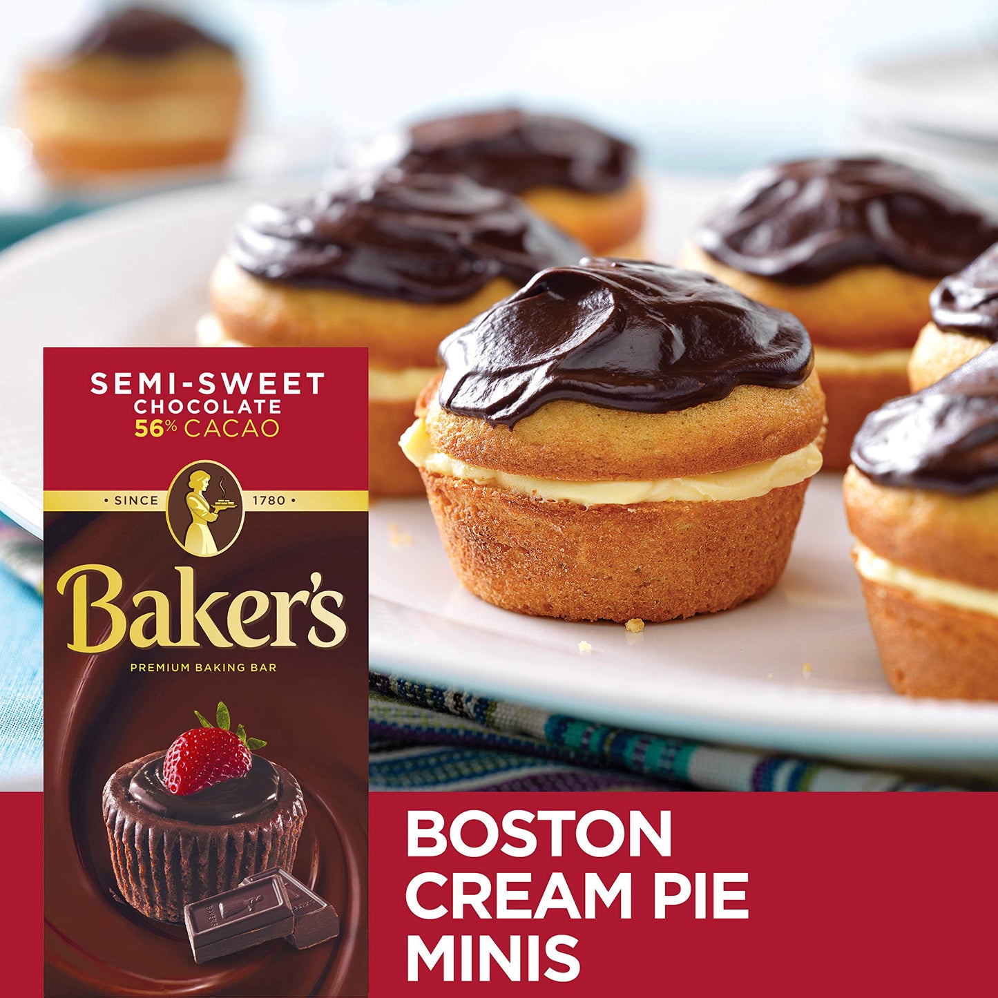 Bakers Semi-Sweet Chocolate Baking Bar, 4 oz Boxes, Pack of 12