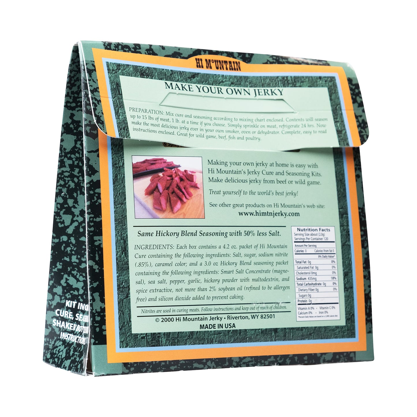 Hi Mountain Jerky Seasoning And Cure Kit | Low Sodium Hickory Blend | Create Savory Homemade Beef Jerky | Great For Beef, Deer,