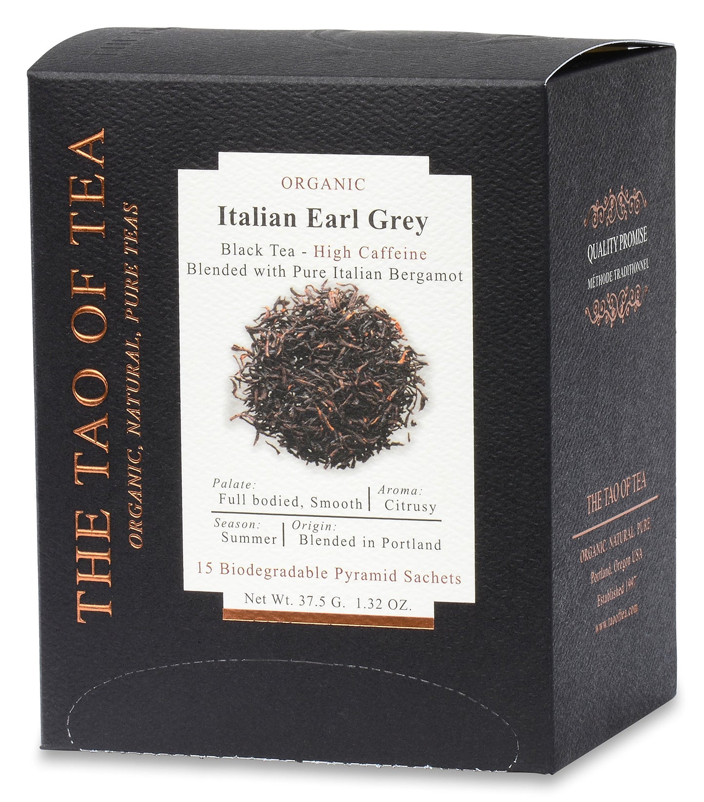 The Tao Of Tea, Italian Earl Grey, Pyramid Sachets, 15 Sachet Box