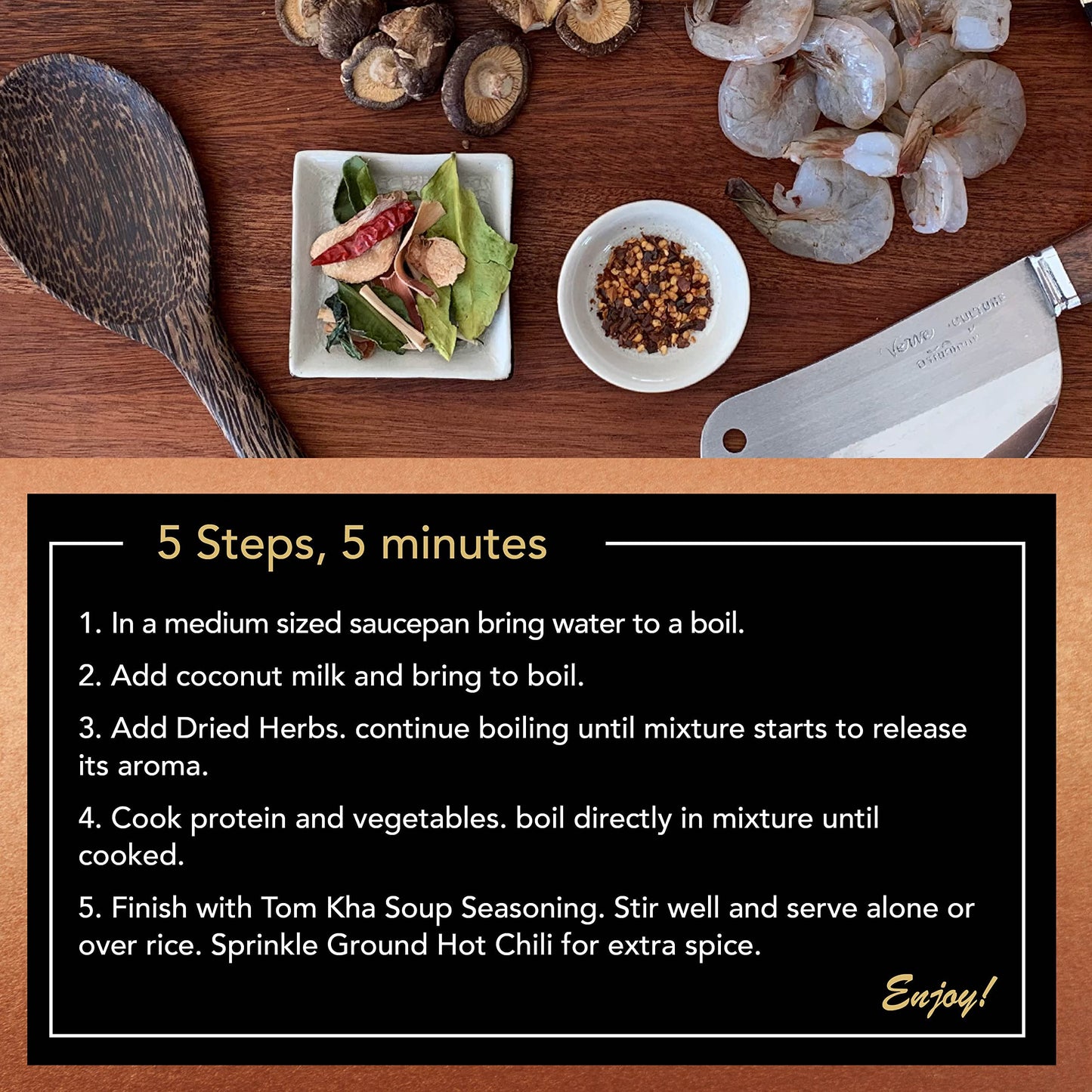 Thai For Two Cooking Kit By Verve Culture | Usda-Organic Tom Kha Soup Cooking Kit | Authentic Thai Cuisine | Unique Cooking Gift