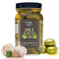 Green Jay Gourmet Garlic Stuffed Olives - All Natural - 16 Ounces - Perfect for Cocktails & Cheese Boards