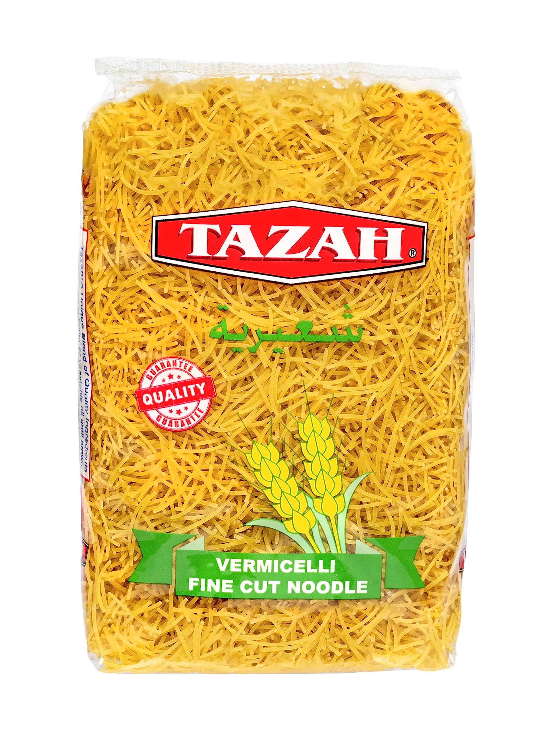 Tazah Vermicelli Pasta 15.87Oz (450G) - Delicious, Nutritious, Quick-Cooking, Versatile Pasta - Ideal For Soups, Salads, Stir-Fry Dishes - Authentic Mediterranean Cuisine - Product Of Uae