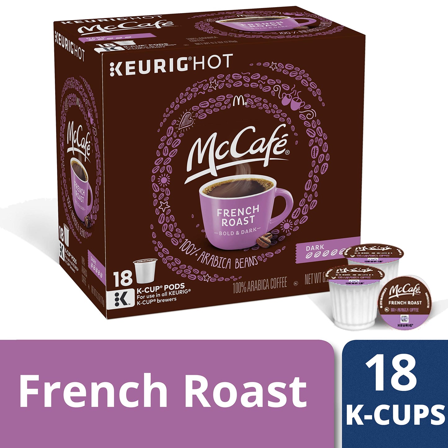 McCafé French Dark Roast K-Cup Coffee Pods, 1 Count (Pack of 18), Model 00043000060872