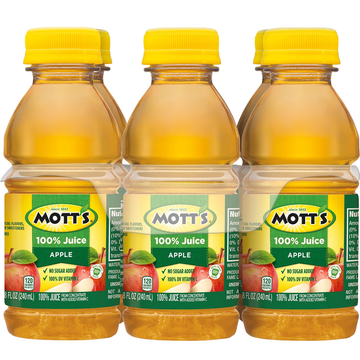 Motts 100% Original Apple Juice, 8 fl oz bottles, 6 pack