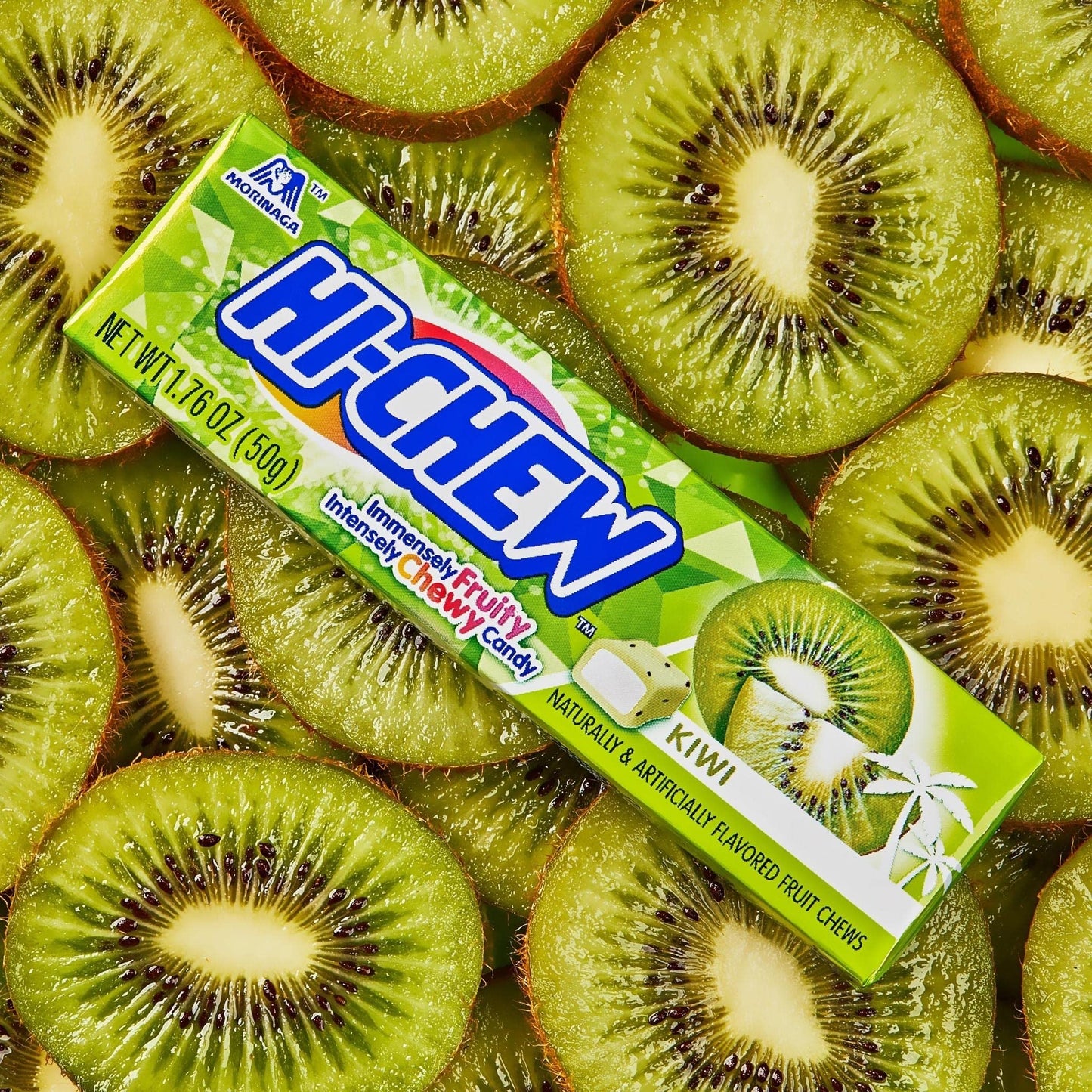 Hi-Chew Kiwi - Box Of 15 Sticks, 1.76Oz Ea | Unique Fun Soft & Chewy Taffy Candy | Immensely Juicy Exotic Fruit Flavors