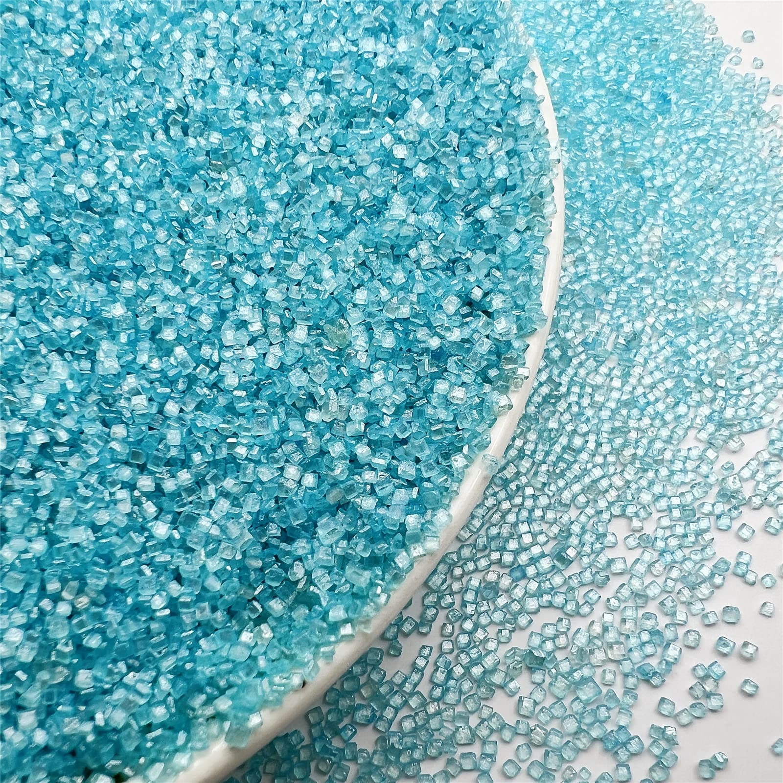 SE Si&Moos Light Blue Sanding Sugar Blue Edible Sparkling Sprinkles Sanding Sugar Crystals for Cookie Decorating Edible Glitter 