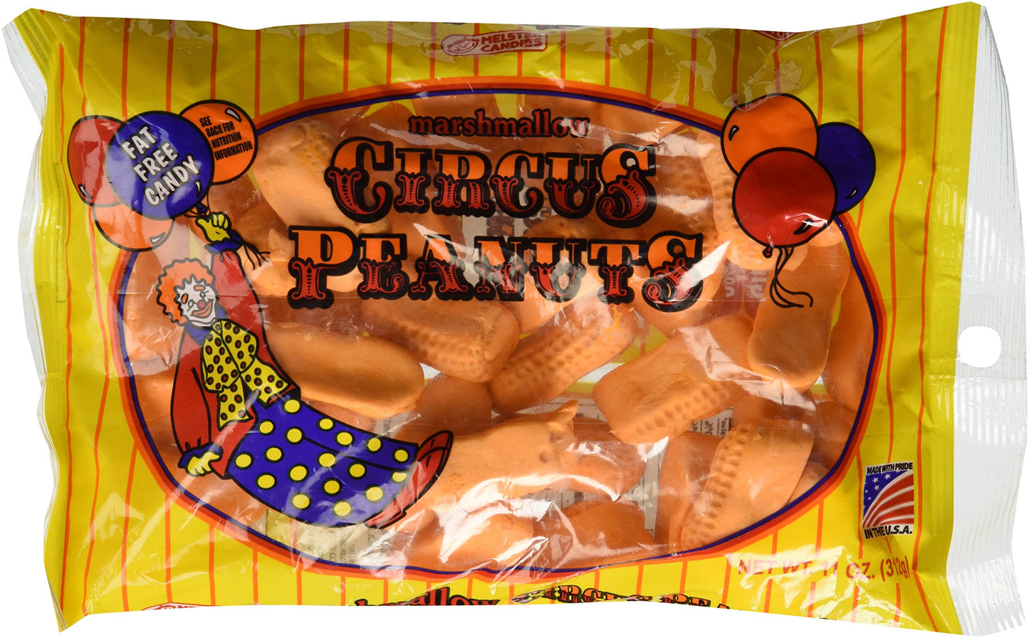 Melster Candies - Classic Marshmallow Circus Peanut Candies - Fat Free, Iconic and Nostalgic Sweet Treat - 11 oz. Bags