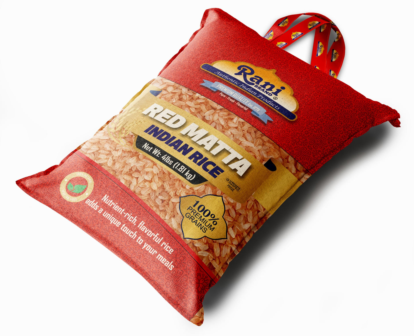 Rani Red Matta Indian Rice 64oz (4lbs) 1.81kg Cloth Bag ~ All Natural | Gluten Friendly | Vegan | Kosher | Export Quality | Indi