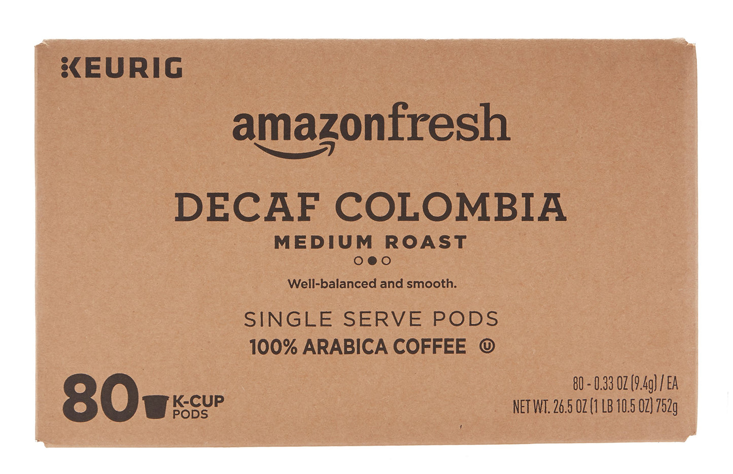 large online retailerFresh Decaf Colombia Medium Roast K-Cups, 80 Count, Compatible with Keurig Brewer