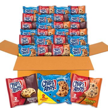 CHIPS AHOY! Cookies Variety Pack, Original Chocolate Chip, Chewy Chocolate Chip with Reese s Peanut Butter Cups & Chewy Hershey