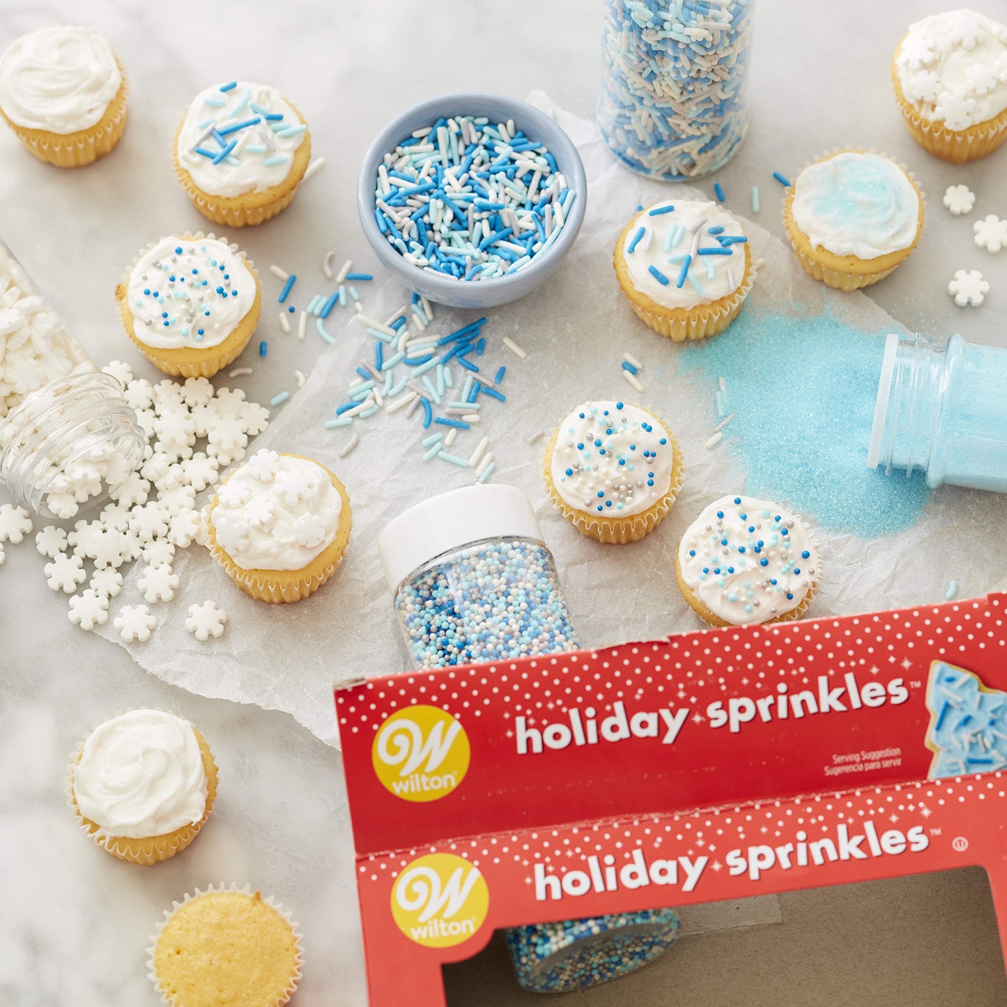 Wilton Winter Sprinkles Mega Set Of 4, 16.6 Oz, Blue And White