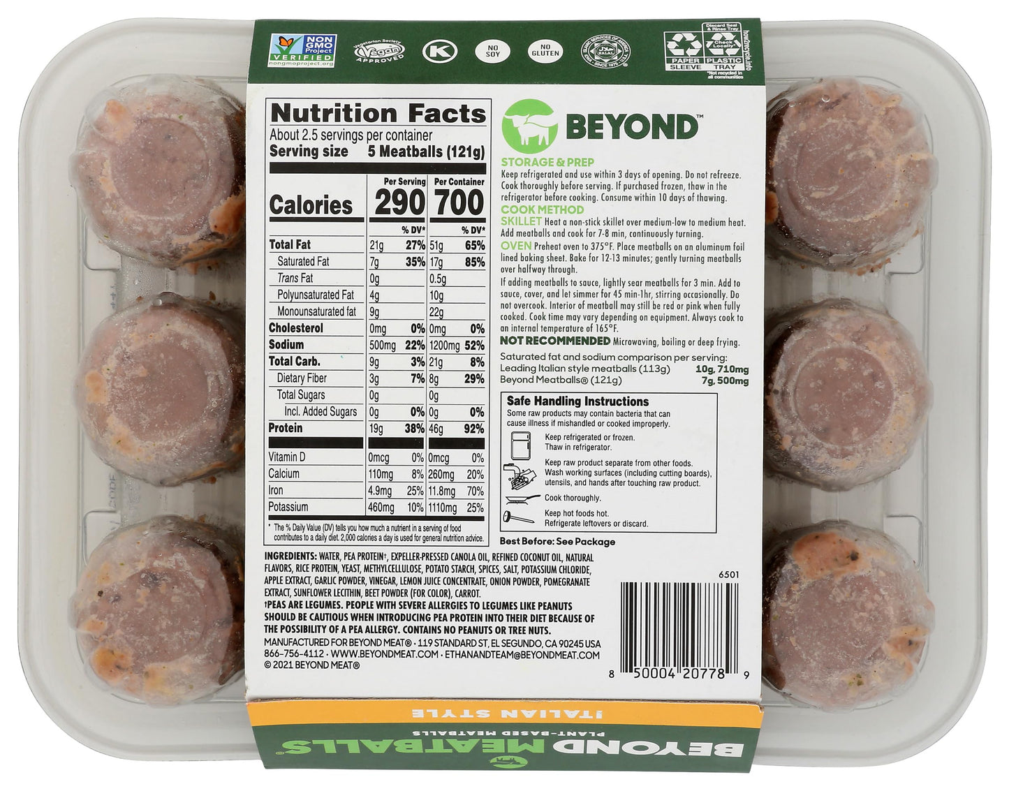 Beyond Meat Beyond Meatballs Italian Style Plant-Based Meatballs, 10 Ounce