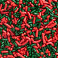 DECOPAC Candy Sprinkles, 26oz, Red & Green Sprinkle Mix, Fancy Sprinkles in Handheld Container, Edible Sprinkles For Holiday Cel