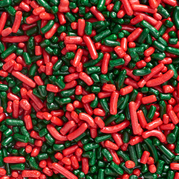 DECOPAC Candy Sprinkles, 26oz, Red & Green Sprinkle Mix, Fancy Sprinkles in Handheld Container, Edible Sprinkles For Holiday Cel