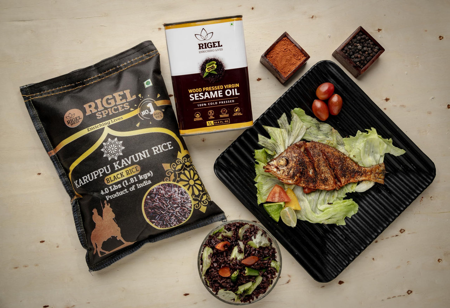 Rigel Spices | Karuppu Kavuni Black Rice (1.81 Kg) 4 Lbs | Kings Rice | Gluten Free | Ancient Black Rice
