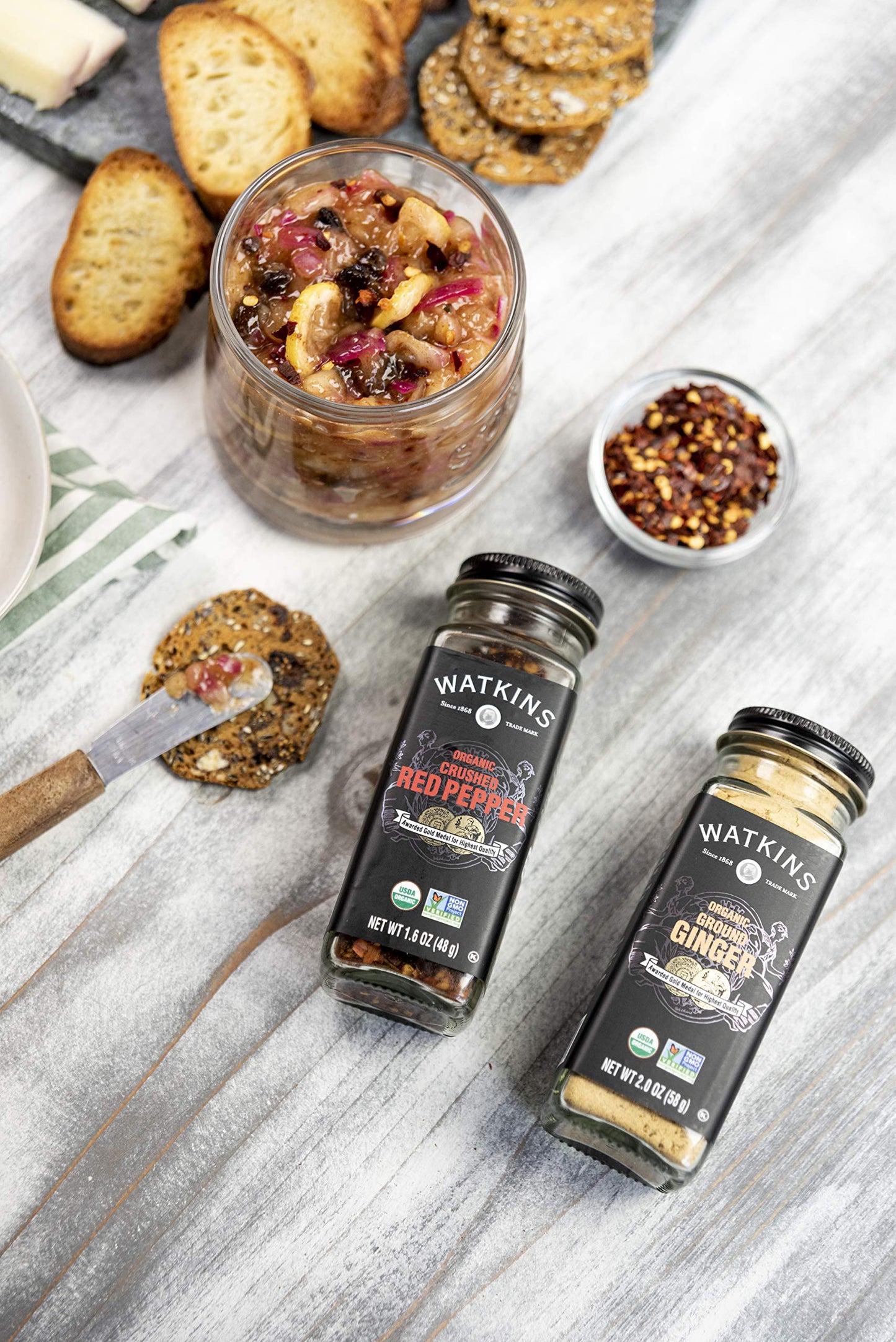 Watkins Gourmet Organic Spice Jar, Crushed Red Pepper, 1.6 Ounce Jar, 3-Pack