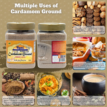 Rani Cardamom (Elachi) Ground, Powder Indian Spice 16Oz (1Lb) 454G Pet Jar ~ All Natural | No Color Added | Gluten Friendly | Ve
