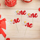 Gyufise 24Pcs One Cupcake Toppers Red Glitter Sweet Love Cupid 1St Valentine'S Day Cupcake Picks Valentine'S Day Theme Wedding B