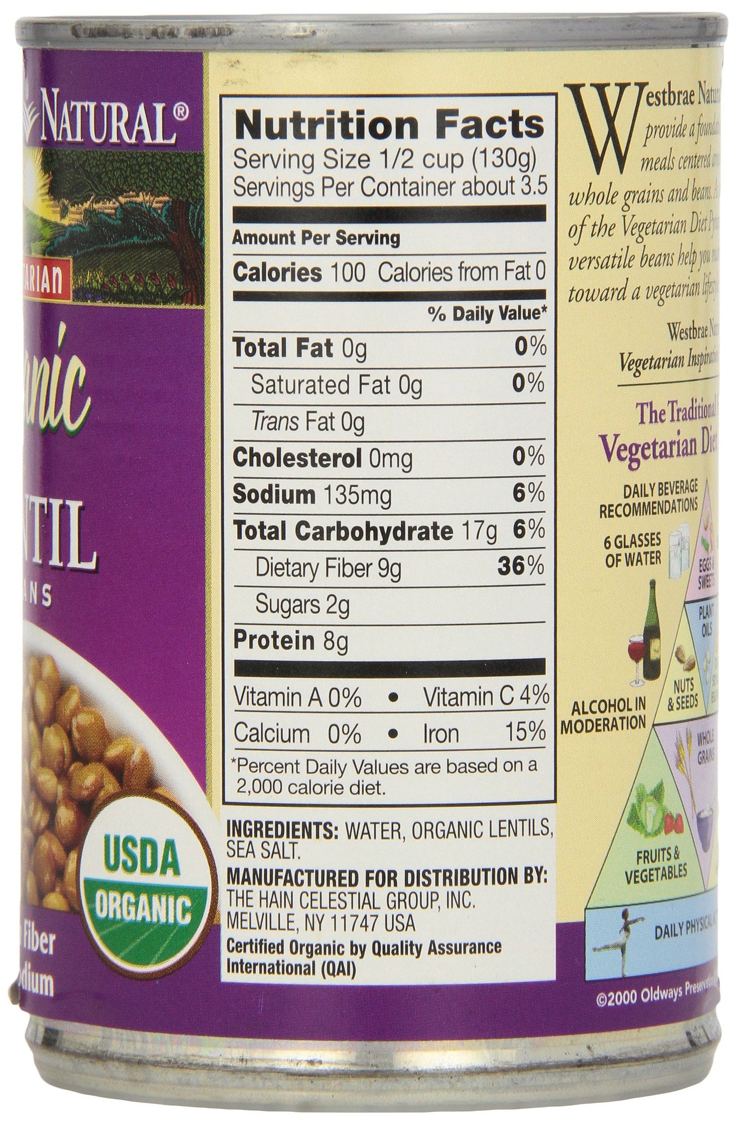 Westbrae Foods Lentil Beans Fat Free (12X15 Oz)