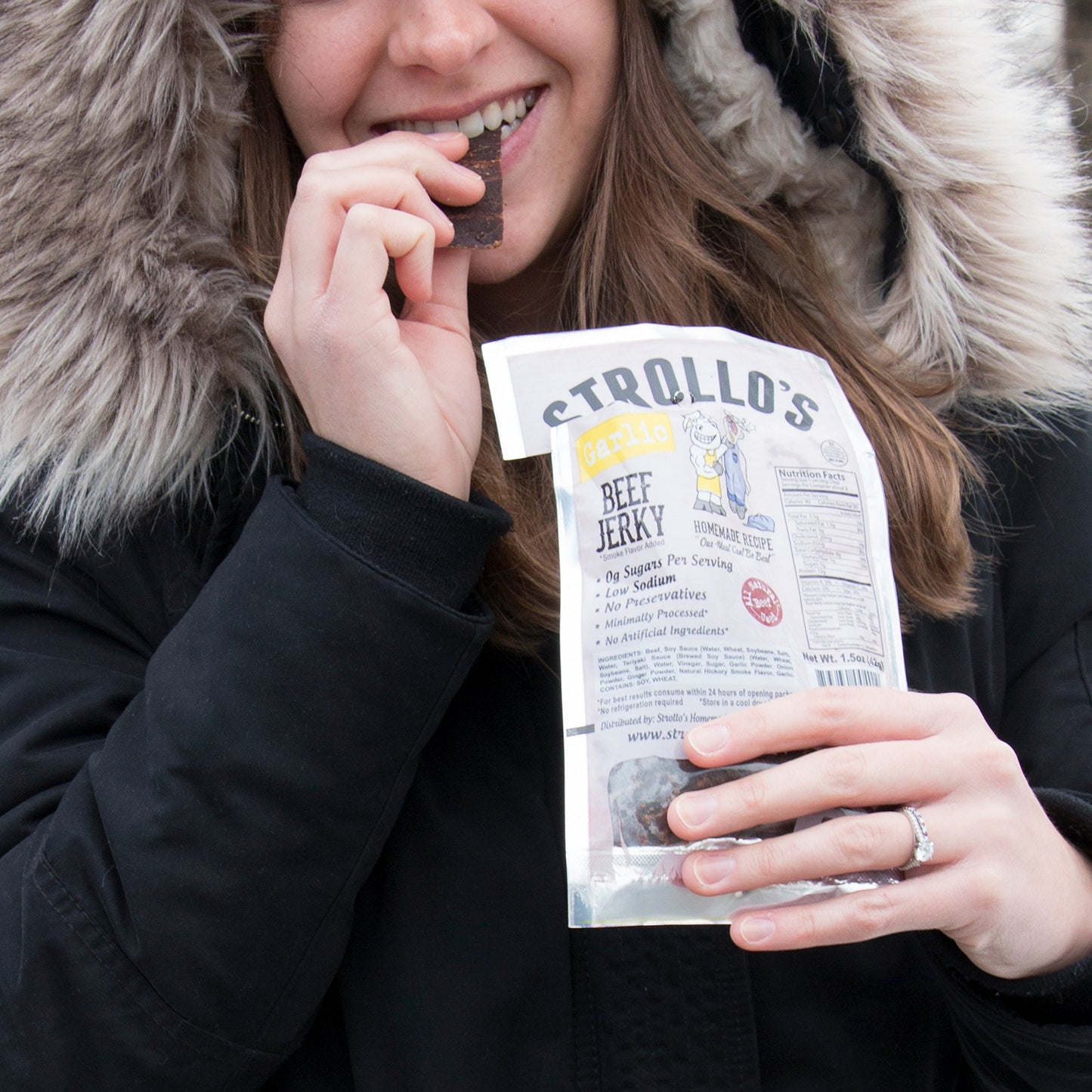 Strollos Beef Jerky Mild Original Flavor - Low Sodium, Low Sugar, Low Carb - 1.5 Ounce Pack