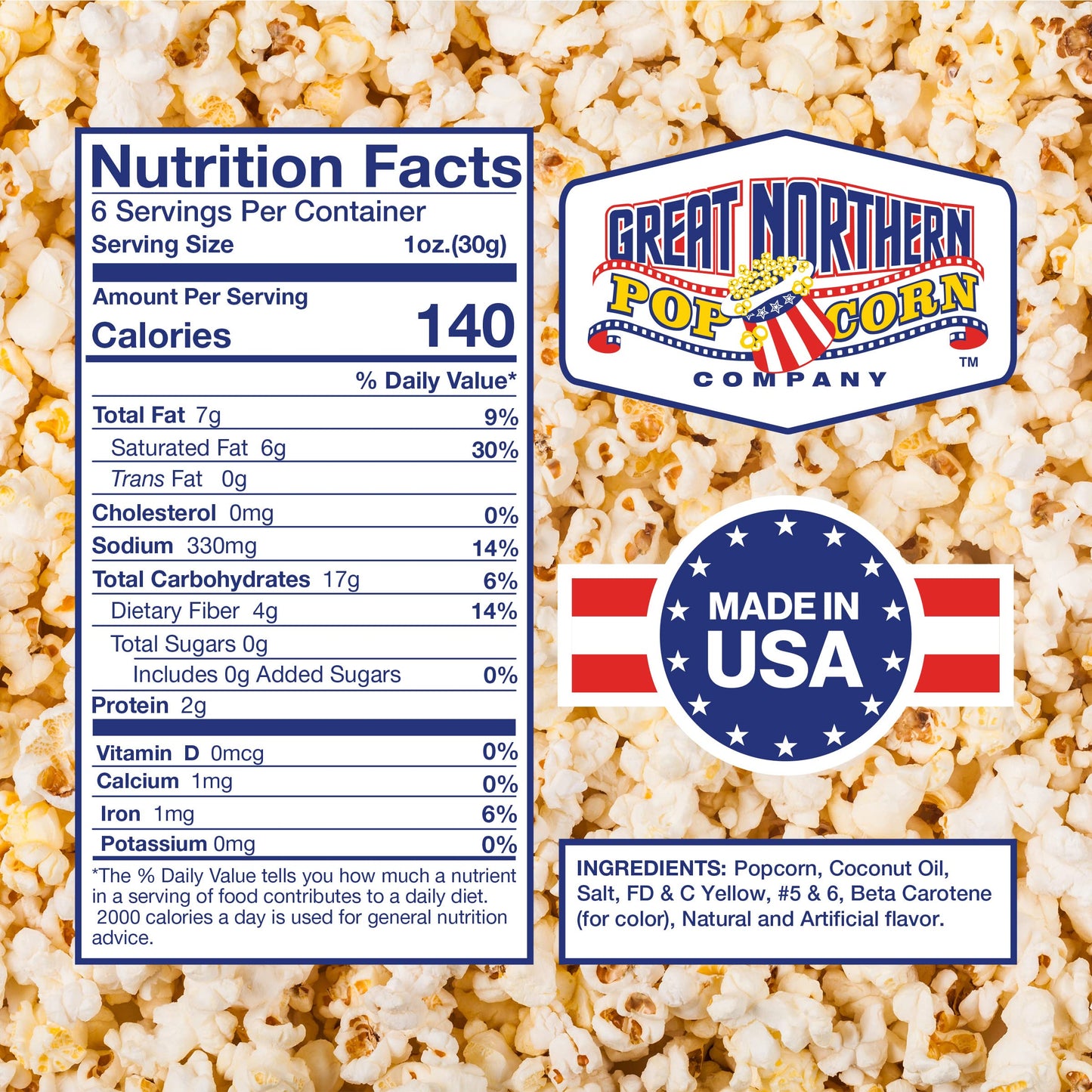 6 Oz Popcorn Packs - Pre-Measured, Movie Theater Style, All-In-One Kernel, Salt, Oil Packets For Popcorn Machines By Great North