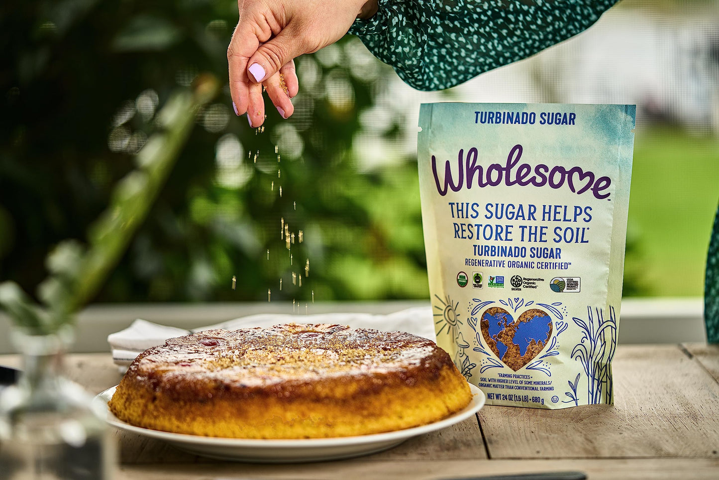 Wholesome Sweeteners 24-Ounce Regenerative Organic Certified Turbinado Sugar, Fair Trade, Non Gmo, Gluten Free & Vegan, 1 Pack