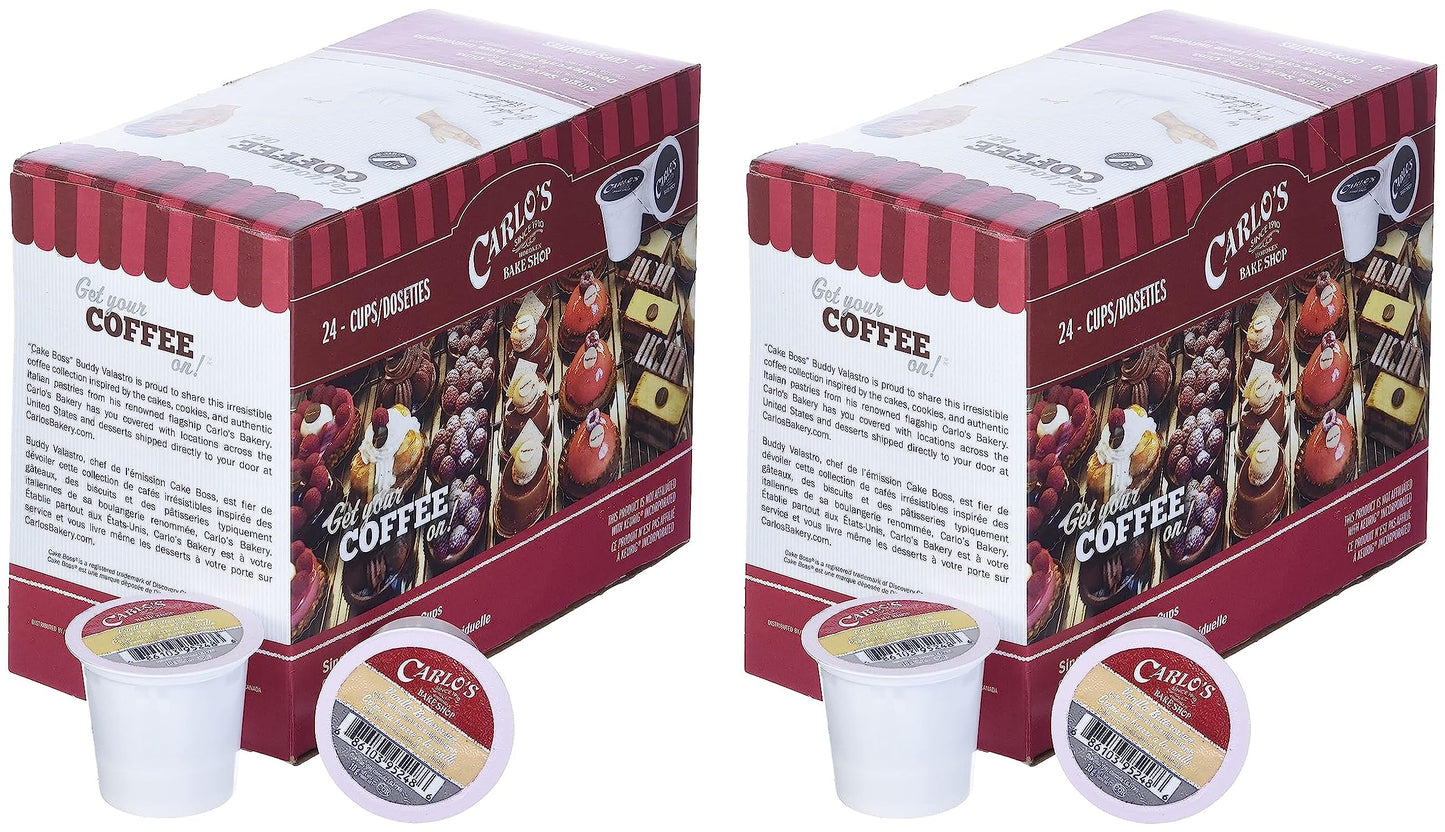 Cake Boss Coffee Single Serve Cups, Vanilla Buttercream, 48 Count (2 Boxes) for Keurig K Cup Brewers