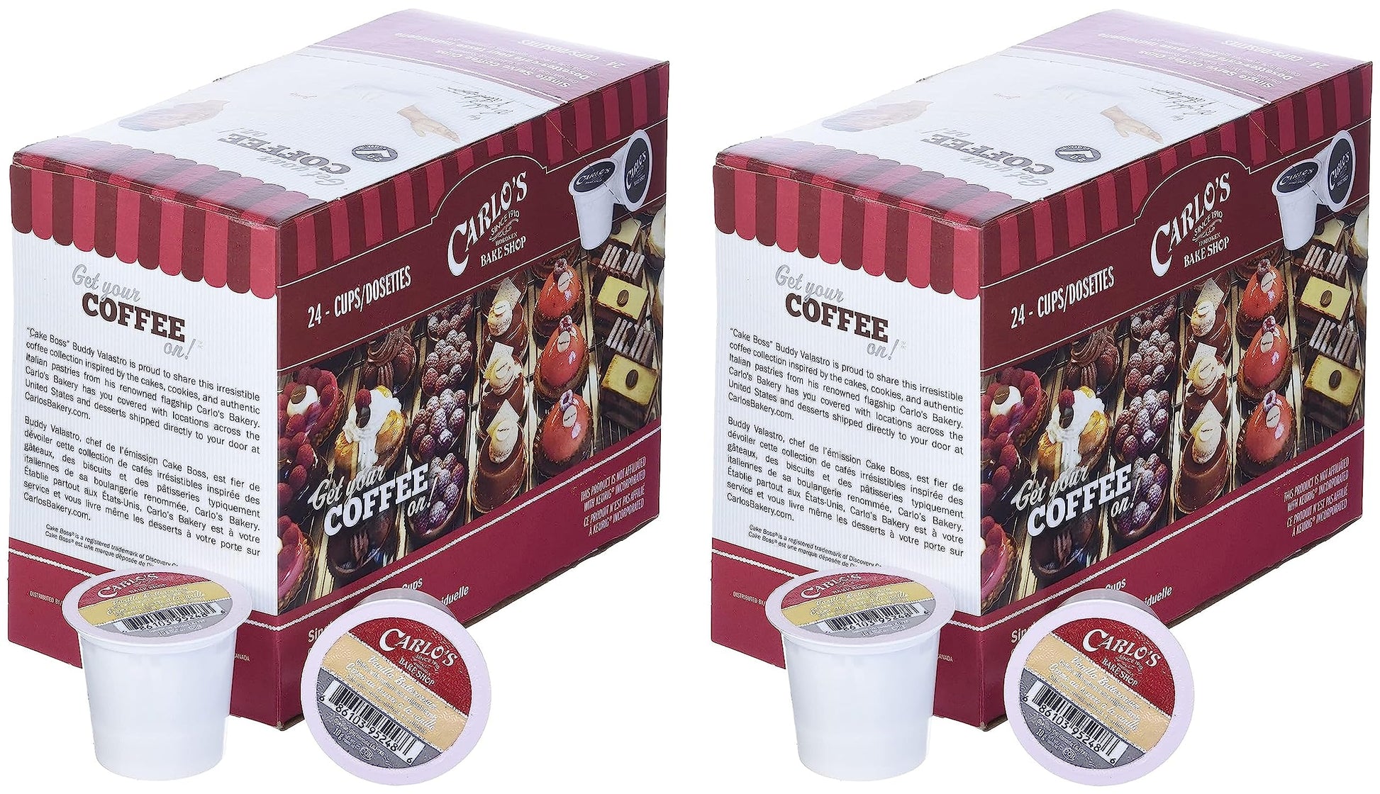 Cake Boss Coffee Single Serve Cups, Vanilla Buttercream, 48 Count (2 Boxes) for Keurig K Cup Brewers
