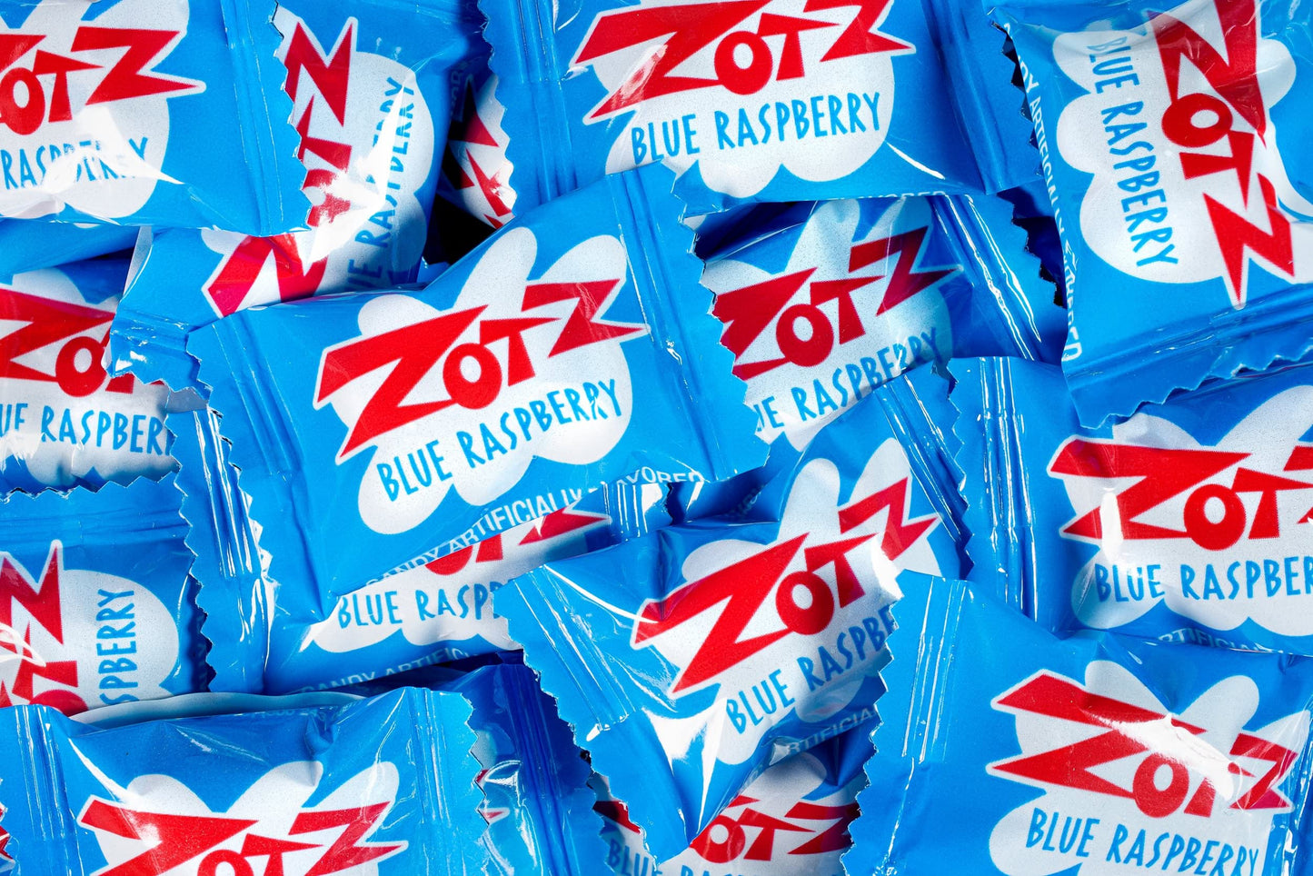 Zotz Fizz Power Candy Blue Raspberry - Fruit Flavored Hard Candy With A Fizzy Center | 230G Bag, Single Pack | Gluten-Free
