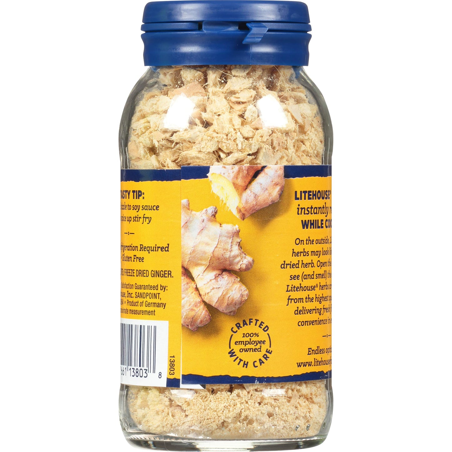 Litehouse Freeze Dried Ginger - Substitute For Fresh Ginger, Frozen Ginger, Equal To 4 Ginger Bunches, Organic Dried Ginger Root